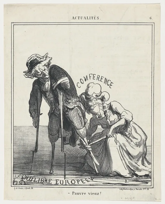 Framed Print : Pauvre vieux!, 1869. Creator: Honore Daumier Framed Print : Pauvre vieux!, 1869. Creator: Honore Daumier