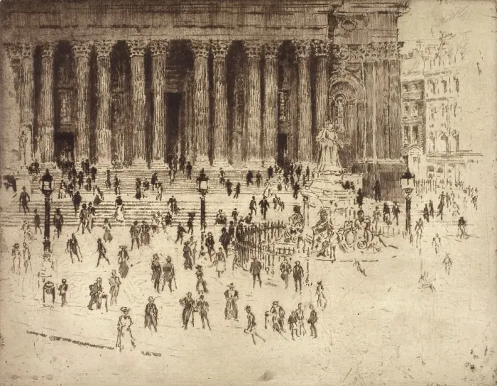 Framed Print : Pavement, St. Paul's, London, 1905. Creator: Joseph Pennell. Pavement, St. Paul's, London, 1905. Creator: Joseph Pennell Framed Print : Pavement, St. Paul's, London, 1905. Creator: Joseph Pennell. Pavement, St. Paul's, London, 1905. Creator: Joseph Pennell