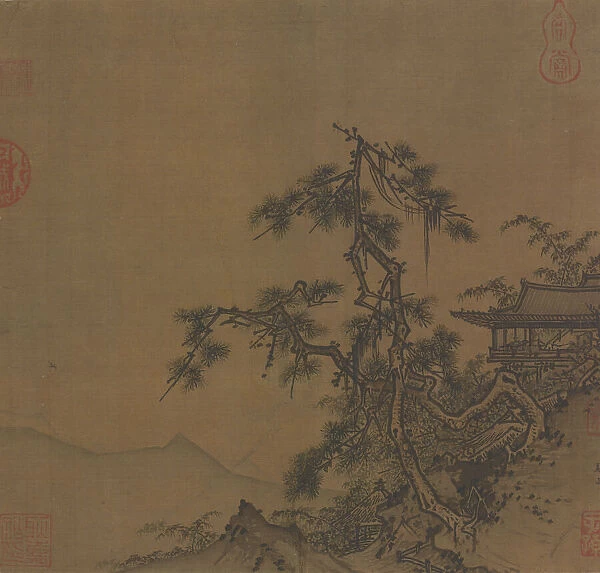 Pavilion on the Hillside, Ming dynasty, 15th century. Creator: Unknown