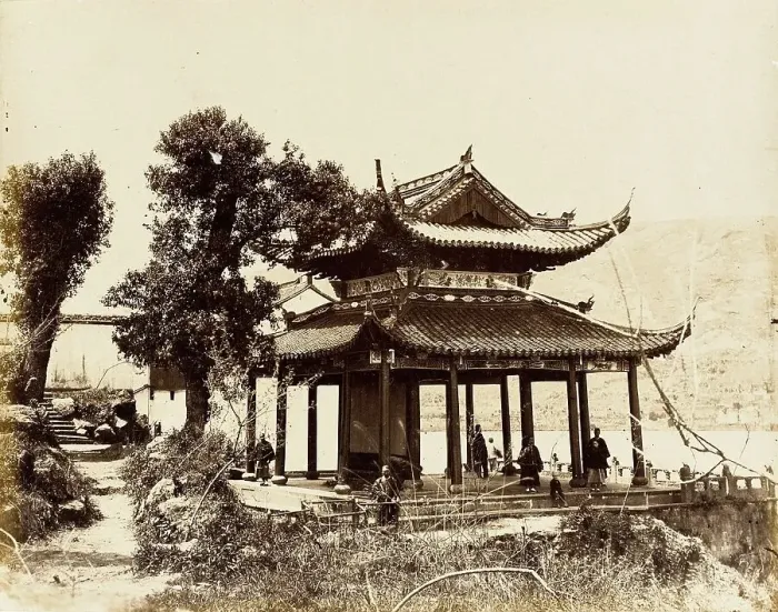 Framed Print : Pavilion on Water, S. China, 1860. Creator: Felice Beato Framed Print : Pavilion on Water, S. China, 1860. Creator: Felice Beato