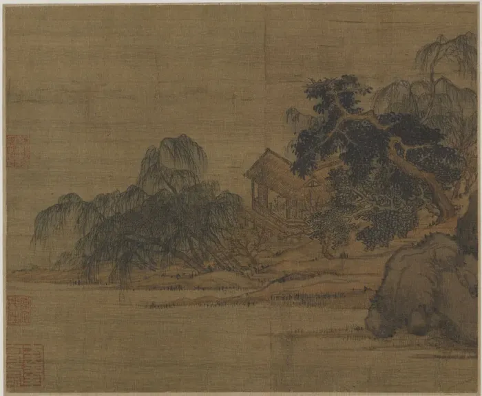 Framed Print : Pavilion on a wooded promontory, Possibly Ming dynasty, 1368-1644. Creator: Unknown Framed Print : Pavilion on a wooded promontory, Possibly Ming dynasty, 1368-1644. Creator: Unknown