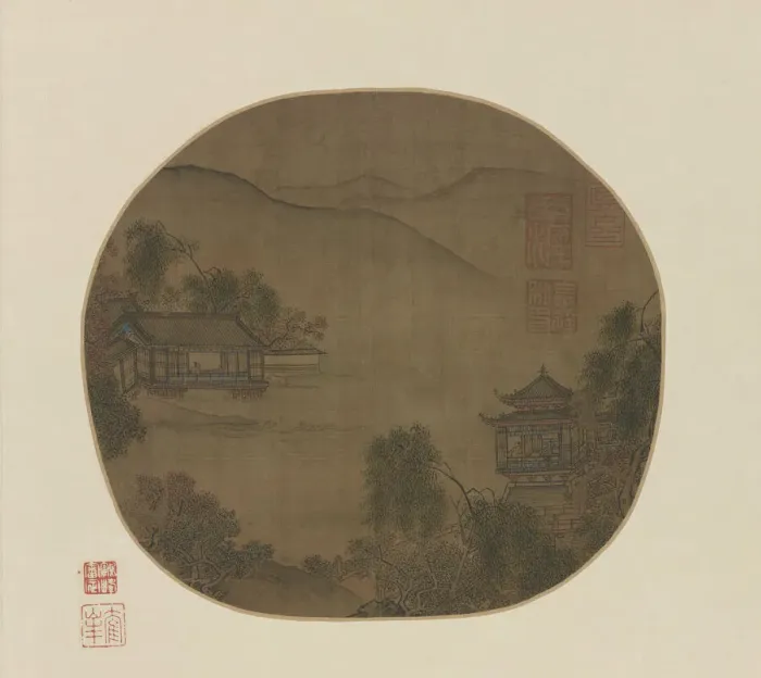 Framed Print : Pavilions by a mountain stream, Ming dynasty, 16th-17th century. Creator: Unknown Framed Print : Pavilions by a mountain stream, Ming dynasty, 16th-17th century. Creator: Unknown