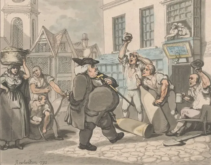 Framed Print : The Paviors Joy, 1792. 1792. Creator: Thomas Rowlandson Framed Print : The Paviors Joy, 1792. 1792. Creator: Thomas Rowlandson