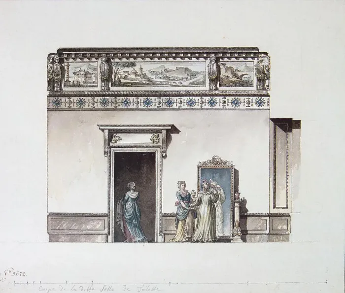 Framed Print : The Pavlovsk Palace. Design for the dressing room, End 1790s. Artist: Quarenghi, Giacomo Antonio Domenico (1744-1817) Framed Print : The Pavlovsk Palace. Design for the dressing room, End 1790s. Artist: Quarenghi, Giacomo Antonio Domenico (1744-1817)