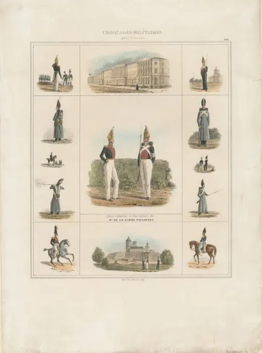 Framed Print : The Pavlovsky Guard Regiment, 1840. Artist: Gilbertson, E. (active 1830s-1850s) Framed Print : The Pavlovsky Guard Regiment, 1840. Artist: Gilbertson, E. (active 1830s-1850s)