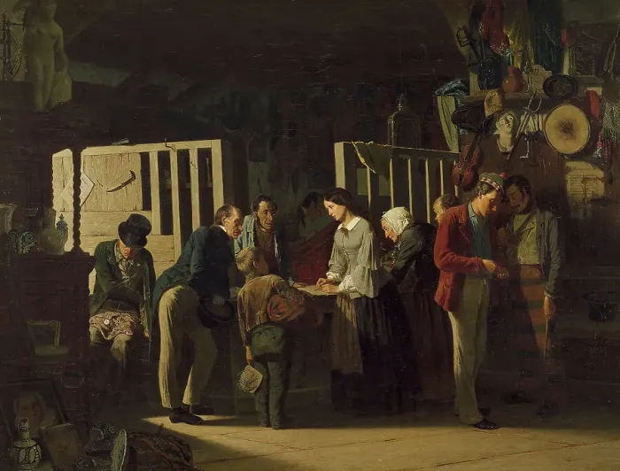 Framed Print : The Pawn Shop II, 1859. Creator: Carl Henrik Unker Framed Print : The Pawn Shop II, 1859. Creator: Carl Henrik Unker