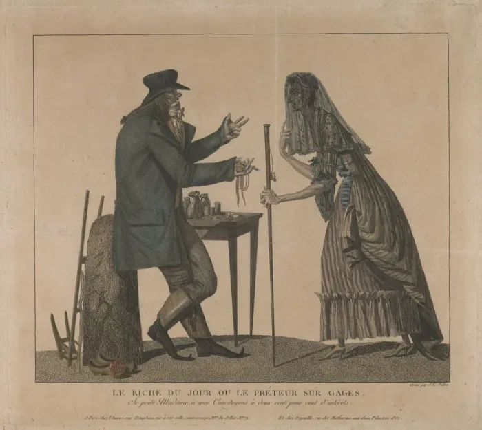 Framed Print : The Pawnbroker, Second Half of the 18th cen Artist: Julien, Laurent (1740-1820) Framed Print : The Pawnbroker, Second Half of the 18th cen Artist: Julien, Laurent (1740-1820)