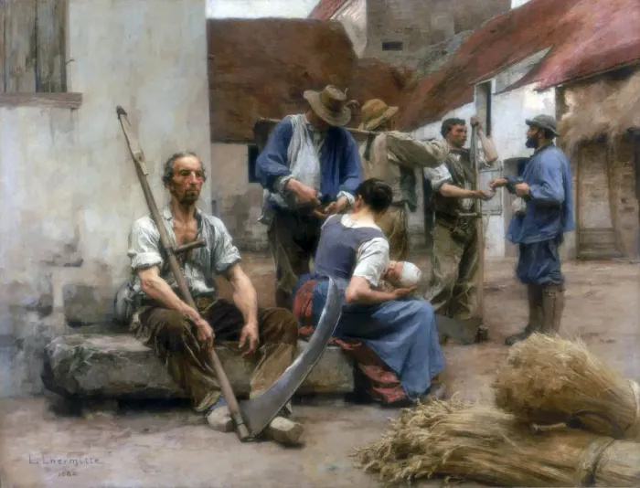Framed Print : Paying the Harvesters, 1882. Artist: Leon-Augustin Lhermitte Framed Print : Paying the Harvesters, 1882. Artist: Leon-Augustin Lhermitte