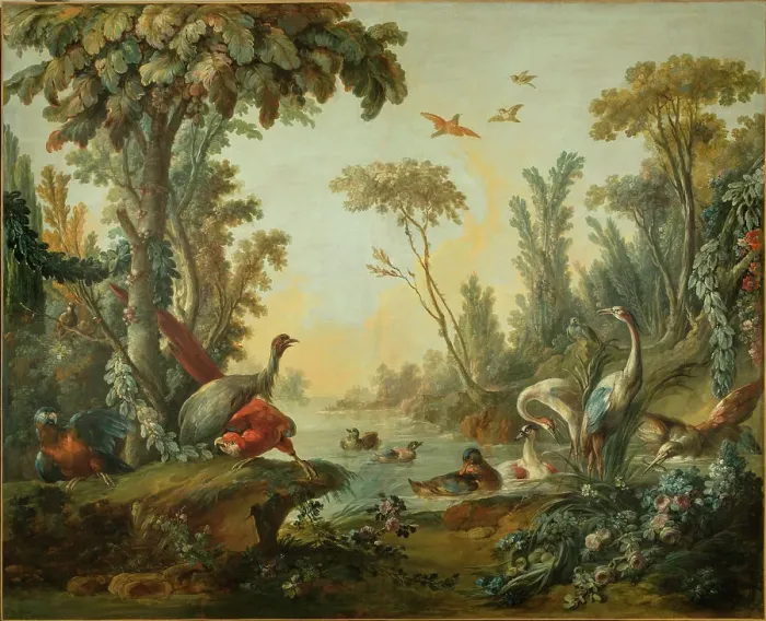 Framed Print : Paysage aux échassiers, between 1765 and 1770. Creators: Jean Baptiste Marie Huet, Jean-Honore Fragonard Framed Print : Paysage aux échassiers, between 1765 and 1770. Creators: Jean Baptiste Marie Huet, Jean-Honore Fragonard