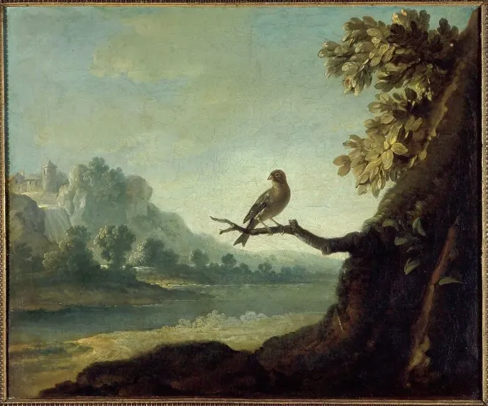 Framed Print : Paysage avecun oiseau, 1730. Creator: Jean-Baptiste Oudry Framed Print : Paysage avecun oiseau, 1730. Creator: Jean-Baptiste Oudry