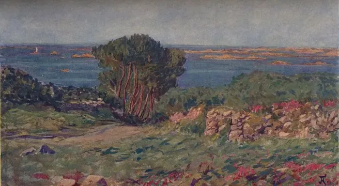 Framed Print : Paysage De Bretegne, c1900, (1905). Artist: Jean Francis Auburtin Framed Print : Paysage De Bretegne, c1900, (1905). Artist: Jean Francis Auburtin