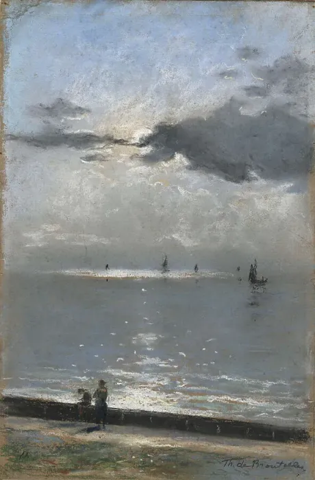 Framed Print : Paysage côtier, c1900. Creator: Broutelles; Théodore de (1842-1933) Framed Print : Paysage côtier, c1900. Creator: Broutelles; Théodore de (1842-1933)