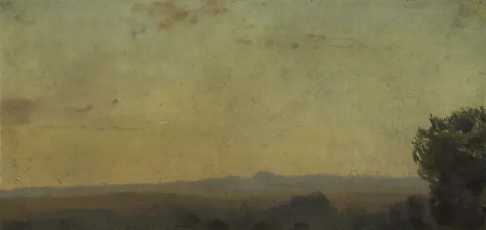 Framed Print : Paysage d'Italie, between 1859 and 1864. Creator: Jean Jacques Henner Framed Print : Paysage d'Italie, between 1859 and 1864. Creator: Jean Jacques Henner