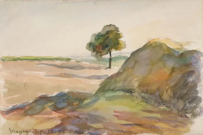 Framed Print : Paysage (Eragny), 1890. Creator: Camille Pissarro Framed Print : Paysage (Eragny), 1890. Creator: Camille Pissarro
