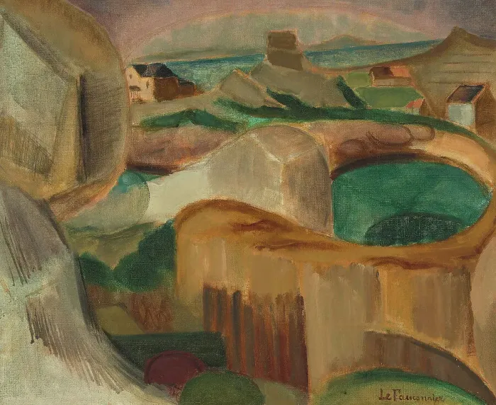 Framed Print : Paysage de rochers (Rocky landscape), 1913. Creator: Le Fauconnier, Henri Victor Gabriel (1881-1946) Framed Print : Paysage de rochers (Rocky landscape), 1913. Creator: Le Fauconnier, Henri Victor Gabriel (1881-1946)