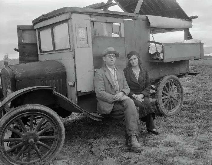 Framed Print : Pea pickers in California, California, 1936. Creator: Dorothea Lange Framed Print : Pea pickers in California, California, 1936. Creator: Dorothea Lange