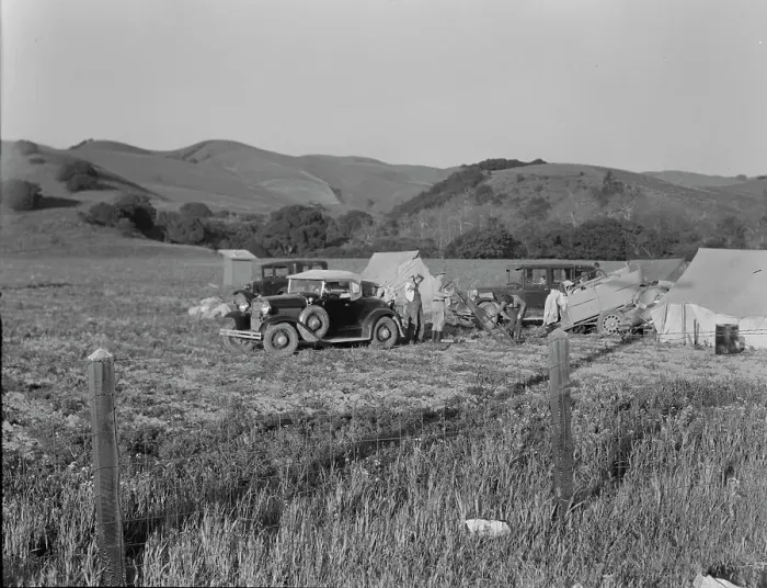 Framed Print : Pea pickers camp near San Jose, California, 1937. Creator: Dorothea Lange Framed Print : Pea pickers camp near San Jose, California, 1937. Creator: Dorothea Lange