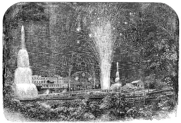 The Peace Commemoration at Lynn - the Fireworks in the Green-Park: the Grand Finale, 1856. Creator: Unknown