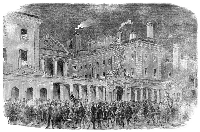 Framed Print : The Peace Illuminations - the Admiralty, 1856. Creator: Unknown Framed Print : The Peace Illuminations - the Admiralty, 1856. Creator: Unknown