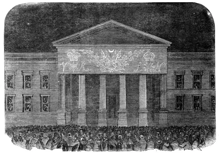 Framed Print : The Peace Illuminations - the General Post-Office, 1856. Creator: Unknown Framed Print : The Peace Illuminations - the General Post-Office, 1856. Creator: Unknown