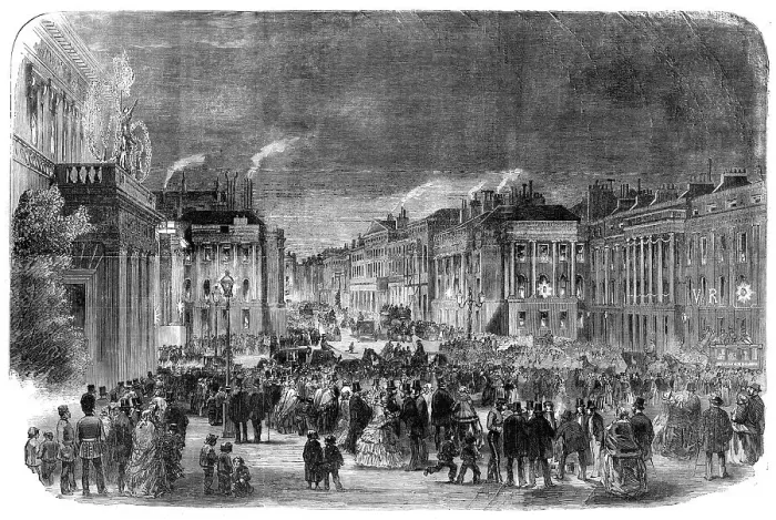 Framed Print : The Peace Illuminations - Waterloo-Place, 1856. Creator: Unknown Framed Print : The Peace Illuminations - Waterloo-Place, 1856. Creator: Unknown