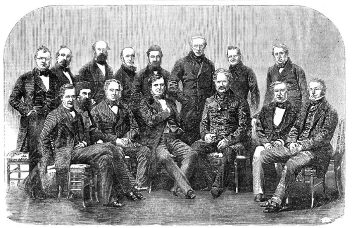 Framed Print : The Peace Plenipotentiaries - from a photograph by Mayer Brothers, and Pierson, of Paris, 1856. Creator: Unknown Framed Print : The Peace Plenipotentiaries - from a photograph by Mayer Brothers, and Pierson, of Paris, 1856. Creator: Unknown