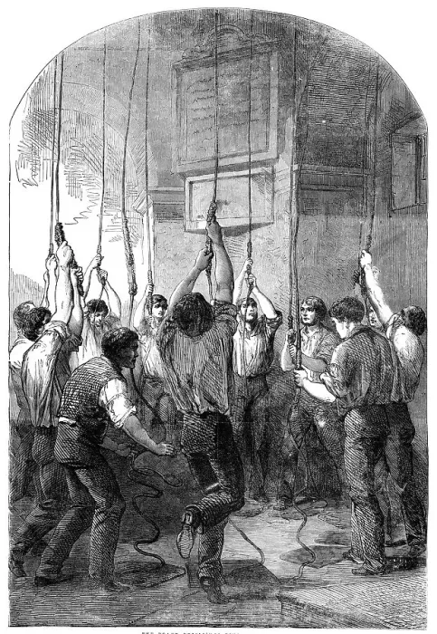Framed Print : The Peace Rejoicings - Ringing the Bells, 1856. Creator: Unknown Framed Print : The Peace Rejoicings - Ringing the Bells, 1856. Creator: Unknown