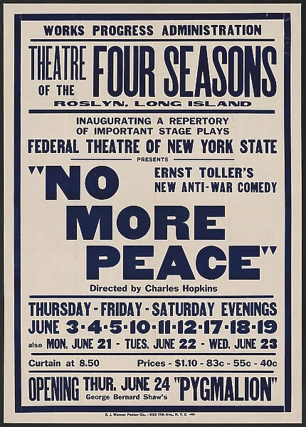 No More Peace, Roslyn, NY, 1937. Creator: Unknown