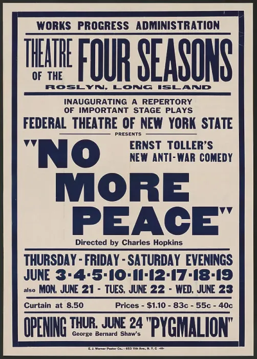 Framed Print : No More Peace, Roslyn, NY, 1937. Creator: Unknown Framed Print : No More Peace, Roslyn, NY, 1937. Creator: Unknown