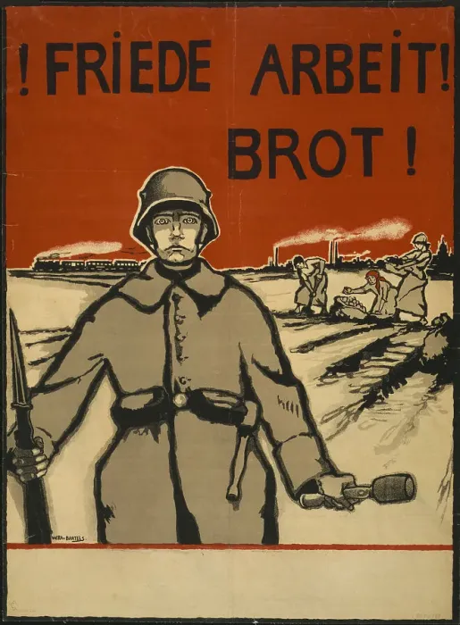 Framed Print : Peace, Work, Bread!, 1919. Creator: Bartels, Wera von (1886-1922) Framed Print : Peace, Work, Bread!, 1919. Creator: Bartels, Wera von (1886-1922)