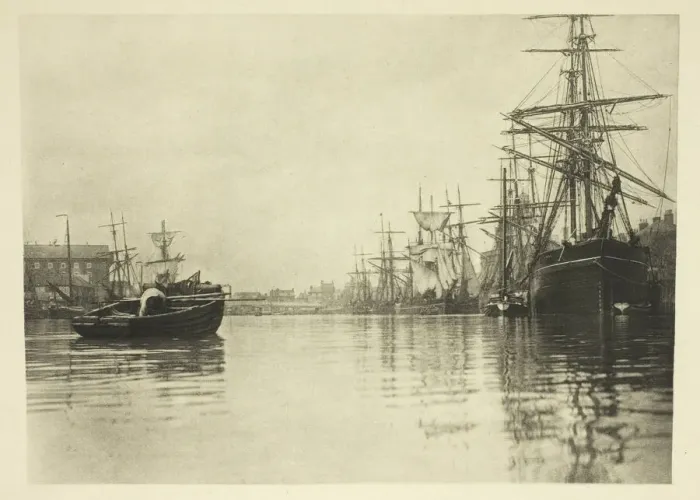 Framed Print : The Peaceful Harbour, 1887. Creator: Peter Henry Emerson Framed Print : The Peaceful Harbour, 1887. Creator: Peter Henry Emerson