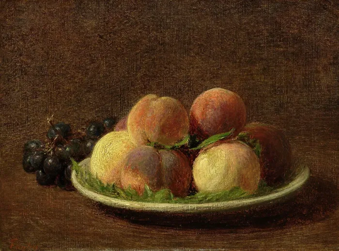 Framed Print : Peaches And Grapes, 1894. Creator: Henri Fantin-Latour Framed Print : Peaches And Grapes, 1894. Creator: Henri Fantin-Latour