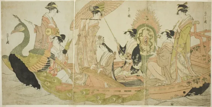 Framed Print : The Peacock Boat, c. 1795 / 96. Creator: Hosoda Eishi Framed Print : The Peacock Boat, c. 1795 / 96. Creator: Hosoda Eishi