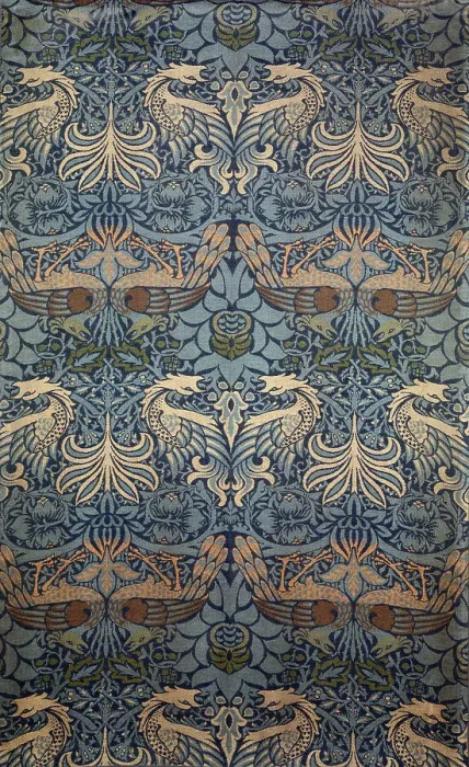 Framed Print : Peacock. Decorative fabric, 1878. Creator: Morris, William (1834-1896) Framed Print : Peacock. Decorative fabric, 1878. Creator: Morris, William (1834-1896)