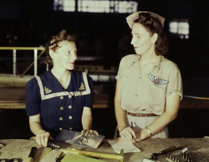 Framed Print : Pearl Harbor widows have gone into war work to carry on the fight... Corpus Christi, Texas, 1942. Creator: Howard Hollem Framed Print : Pearl Harbor widows have gone into war work to carry on the fight... Corpus Christi, Texas, 1942. Creator: Howard Hollem