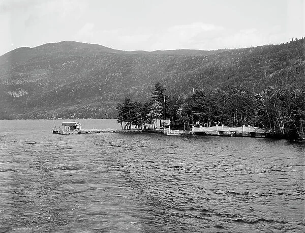 Pearl Point landing on Lake George, c.between 1910 and 1920. Creator: Unknown