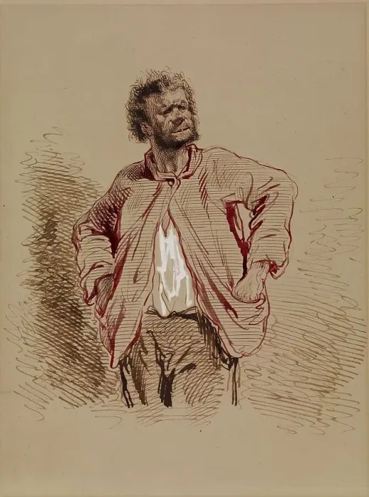 Framed Print : Peasant, 1852-1866. Creator: Paul Gavarni Framed Print : Peasant, 1852-1866. Creator: Paul Gavarni