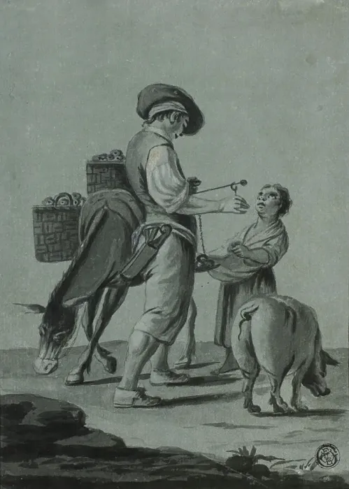 Framed Print : Peasant Apple Peddler, n.d. Creator: Johann Christian Reinhart Framed Print : Peasant Apple Peddler, n.d. Creator: Johann Christian Reinhart