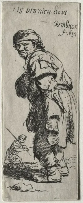 Framed Print : A Peasant Calling Out: its very cold, 1634. Creator: Rembrandt van Rijn (Dutch Framed Print : A Peasant Calling Out: its very cold, 1634. Creator: Rembrandt van Rijn (Dutch