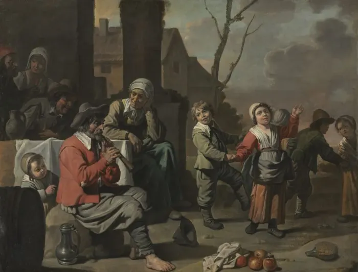 Framed Print : Peasant Children Dancing, 1650s. Creator: Le Nain (French), circle of Framed Print : Peasant Children Dancing, 1650s. Creator: Le Nain (French), circle of