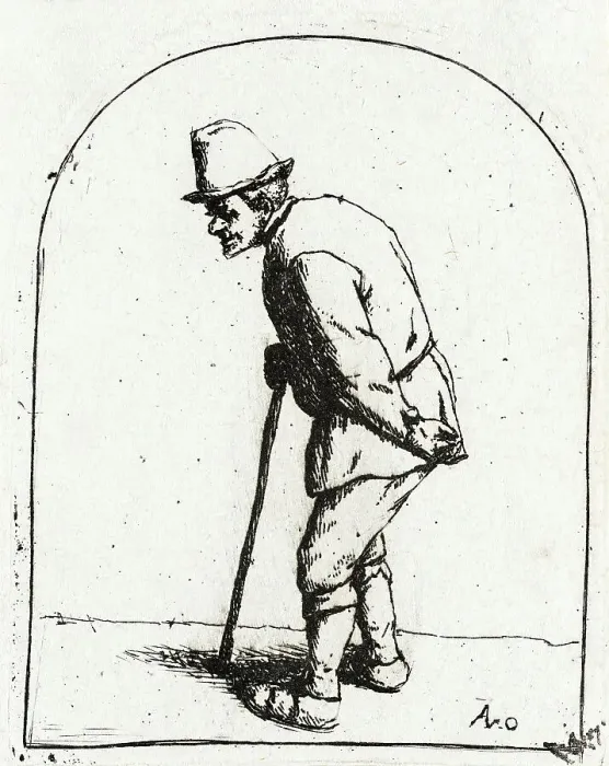 Framed Print : Peasant with a Crooked Back, c1675. Creator: Adriaen van Ostade Framed Print : Peasant with a Crooked Back, c1675. Creator: Adriaen van Ostade