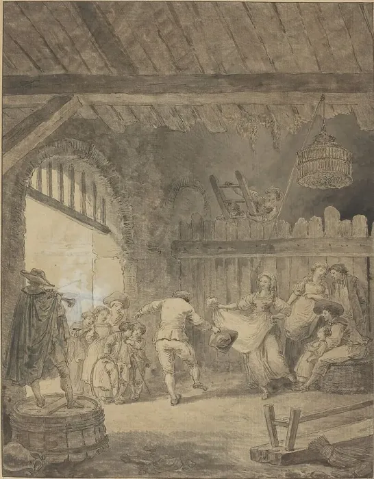 Framed Print : The Peasant Dance, c. 1770 / 1775. Creator: Hubert Robert Framed Print : The Peasant Dance, c. 1770 / 1775. Creator: Hubert Robert