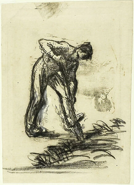 Peasant Digging, 1863. Creator: Jean Francois Millet