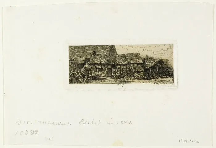 Framed Print : Peasant Dwelling at Cricey, 1843. Creator: Charles Emile Jacque Framed Print : Peasant Dwelling at Cricey, 1843. Creator: Charles Emile Jacque