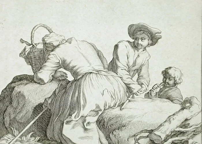 Framed Print : Peasant Family, 17th century. Creator: Frederick Bloemaert Framed Print : Peasant Family, 17th century. Creator: Frederick Bloemaert