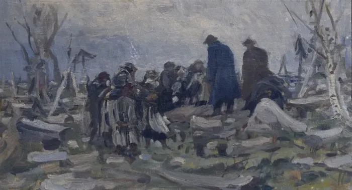 Framed Print : A Peasant Funeral. Artist: Tvorozhnikov, Ivan Ivanovich (1848-1919) Framed Print : A Peasant Funeral. Artist: Tvorozhnikov, Ivan Ivanovich (1848-1919)