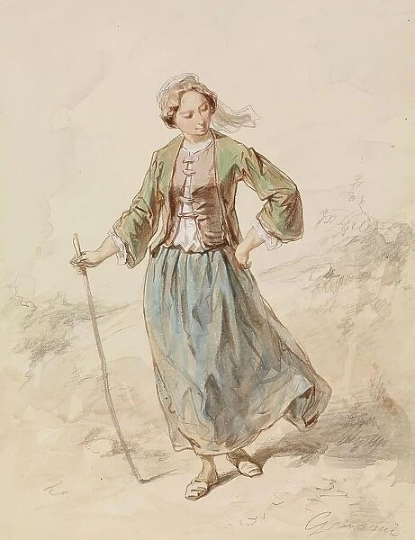 Peasant Girl, 1859-1865. Creator: Paul Gavarni
