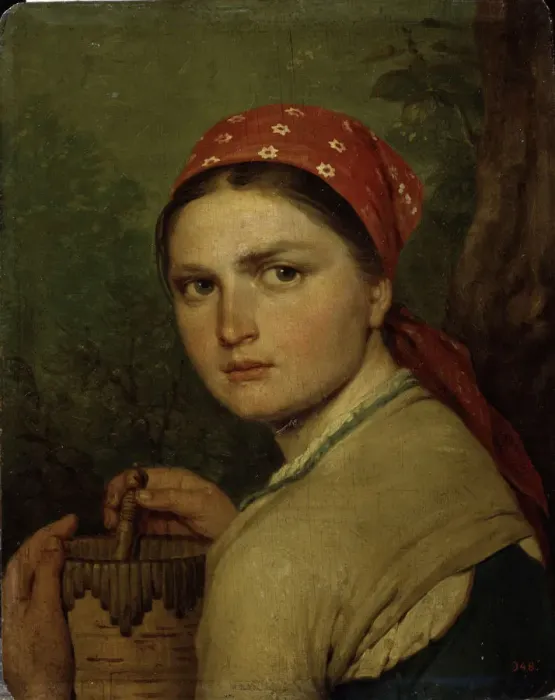 Framed Print : A Peasant Girl, c. 1824. Artist: Venetsianov, Alexei Gavrilovich (1780-1847) Framed Print : A Peasant Girl, c. 1824. Artist: Venetsianov, Alexei Gavrilovich (1780-1847)