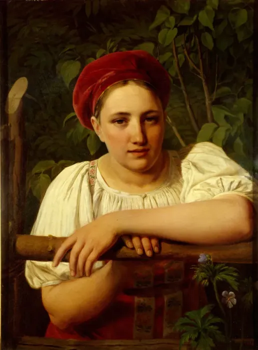 Framed Print : A Peasant Girl of Tver Region, 1840. Artist: Venetsianov, Alexei Gavrilovich (1780-1847) Framed Print : A Peasant Girl of Tver Region, 1840. Artist: Venetsianov, Alexei Gavrilovich (1780-1847)