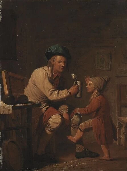A Peasant Giving his Son Something to Drink, 1781. Creator: Peter Cramer